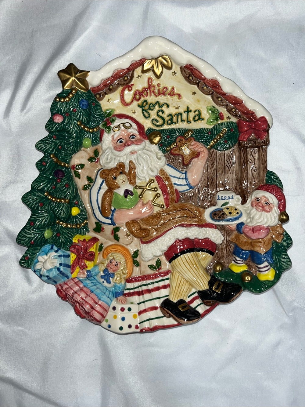 1996 Fitz & Floyd Cookies for Santa Christmas Collectible Plate Handcrafted